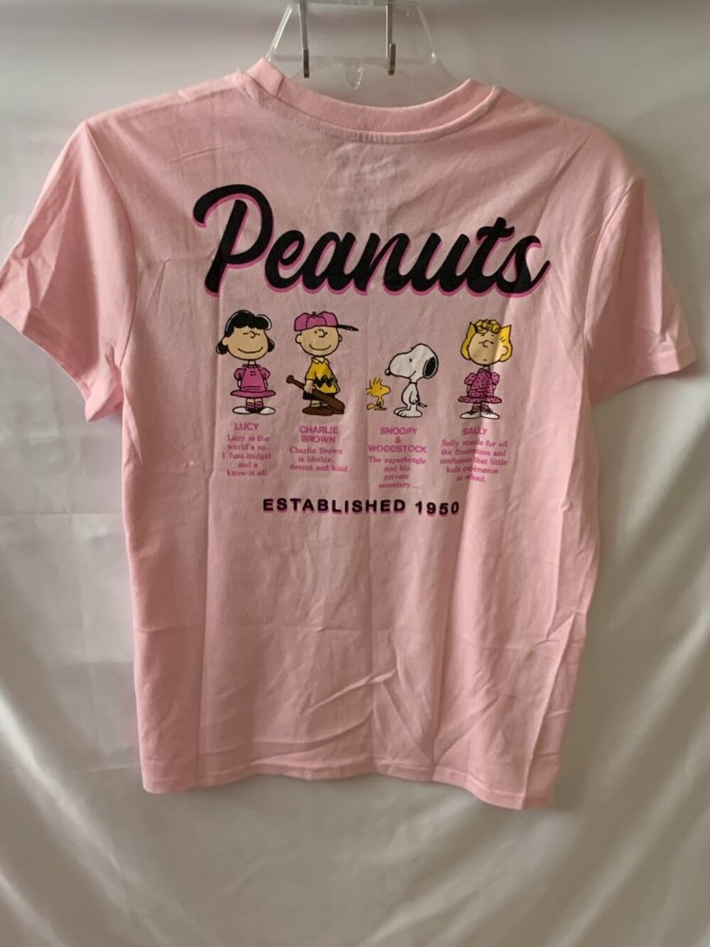 PEANUTS Snoopy & Friends Baseball League Short Sleeve Tee in Pink Sz MEDIUM - Picture 3 of 4